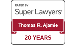 Tom's 20-year badge from Super Lawyers